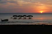 západ Slunce z města Moyogalpa, jezero Nicaragua.