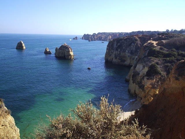 Pobřeží regionu Algarve.