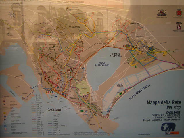 Mapa - hlavn msto Sardinie Cagliari.